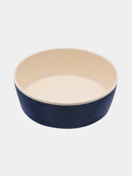 Gamelle En Bambou Pour Chien Et Chat - Bleu Marine