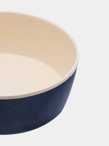 Gamelle En Bambou Pour Chien Et Chat - Bleu Marine – Image 2