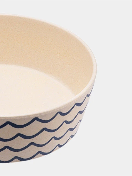 Gamelle En Bambou Pour Chien Et Chat - Vagues – Image 3