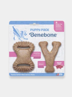 Pack De 2 Jouets à Mâcher Pour Chiot - Dental Chew / Wishbone Bacon 🥓 - Benebone
