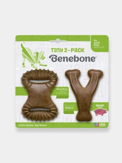 Pack De 2 Jouets à Mâcher Pour Petit Chien - Dental Chew / Wishbone Bacon 🥓 - Benebone