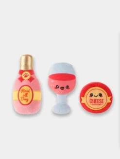 Lot De 3 Peluches Pour Chien - C'est L'Apéro 🍾🧀🍷- HugSmart
