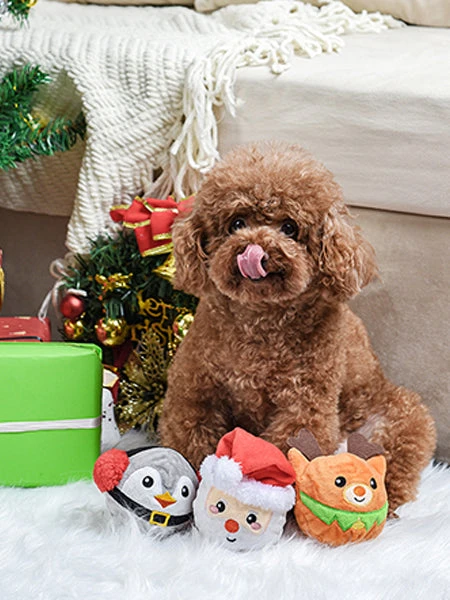 Balle En Peluche Pour Chien - Père Noël 🎅 - HugSmart – Image 2