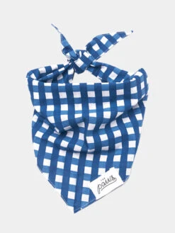 Bandana Pour Chien - Motif Carreaux Bleus - The Paws