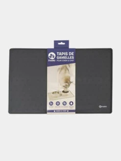 Tapis De Gamelle Pour Chien Et Chat - Gris Foncé