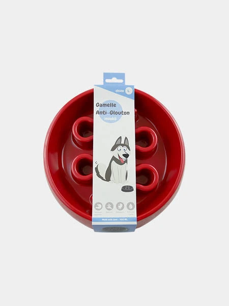 Gamelle Anti-glouton Grand Chien - Rouge – Image 3