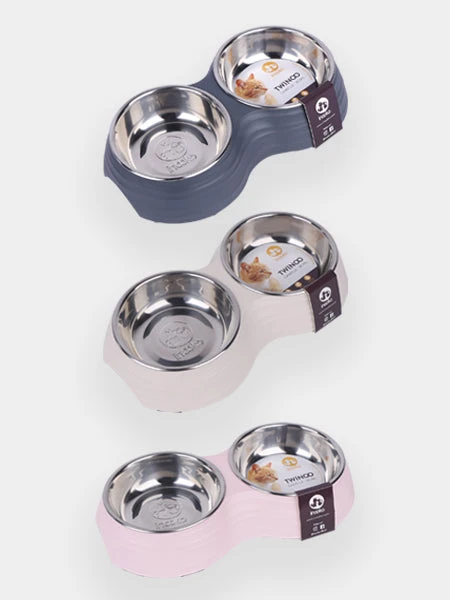 Gamelle Double TWINOO Pour Chat - Sable â Image 3