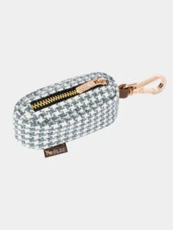 Distributeur Sacs Ă Crottes Pour Chien En Tissu - Tweed Bleu Et Blanc