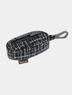 Distributeur Sacs Ă Crottes Pour Chien En Tissu - Tweed Noir Et Gris